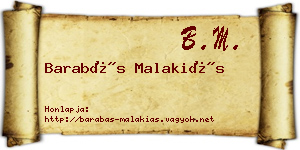 Barabás Malakiás névjegykártya